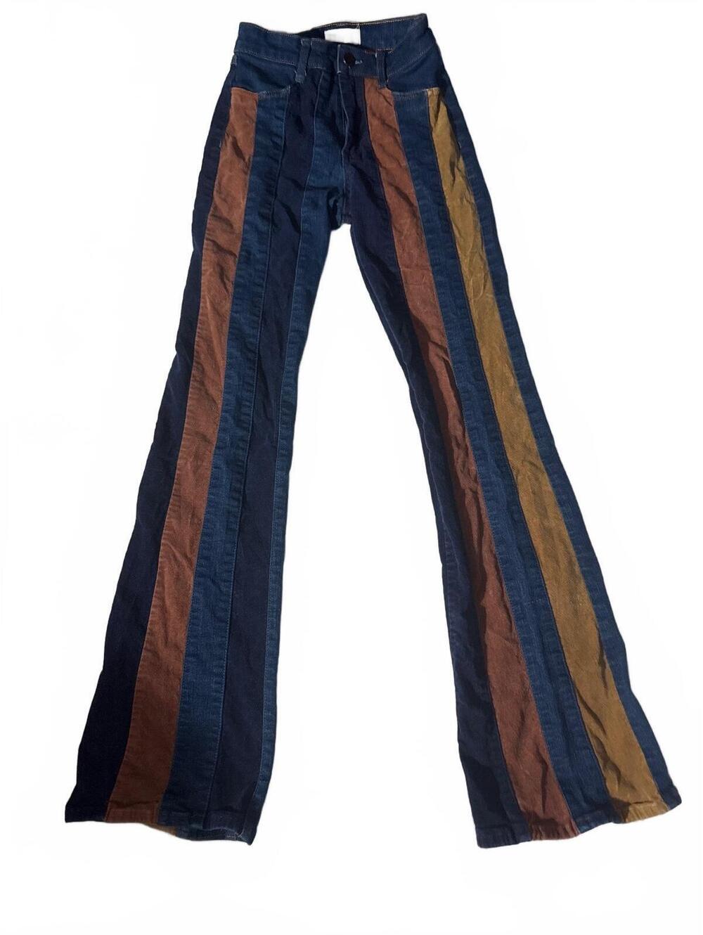 Attard State Women's Size 24 Colorblock Flared Denim Jeans